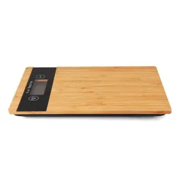 Kuhinjska tehtnica z LCD-prikazovalnikom, 5 kg / Bambusov les