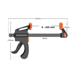 Mizarska spona CLAMP 205 mm / črna