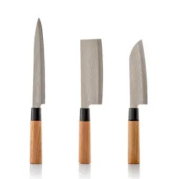 Komplet 3 japonskih kuhinjskih nožev DAMASCUS