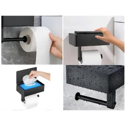 Držalo za toaletni papir TORR / Mat črna