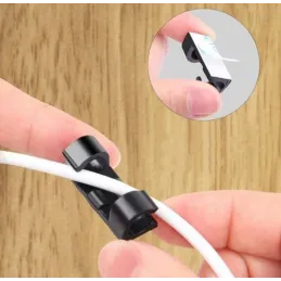 Set 20 samolepilnih držal za kable / mat črna
