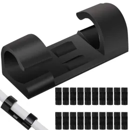 Set 20 samolepilnih držal za kable / mat črna