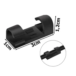 Set 20 samolepilnih držal za kable / mat črna
