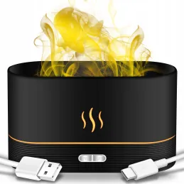LED aromatični difuzor z učinkom ognja PROTO / Črn