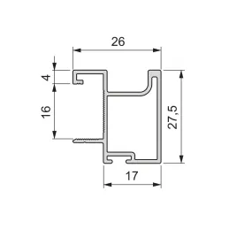 Ročaj za drsna vrata SHARP 16 / Aluminij