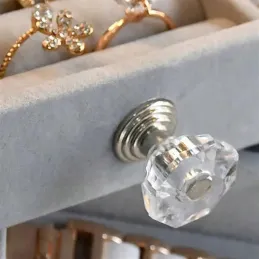 Dizajnerska škatlica za nakit DIAMOND / Siva-prozorna