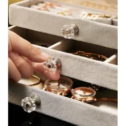 Dizajnerska škatlica za nakit DIAMOND / Siva-prozorna