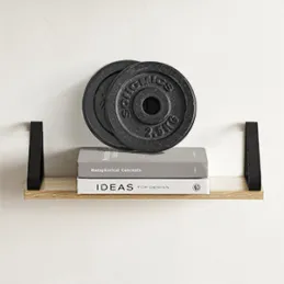 Komplet 3 polic REGALO Shelf / mat črna – svetel les