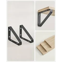 Komplet 3 polic REGALO Shelf / mat črna – svetel les