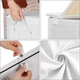 Košara za perilo GLAMUR 100 l / belo leseno ogledalo