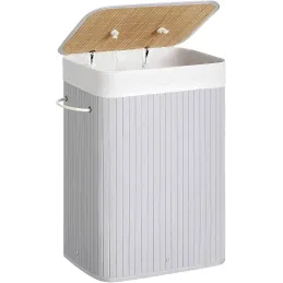 Košara za perilo GLAMUR 72 L / Siva