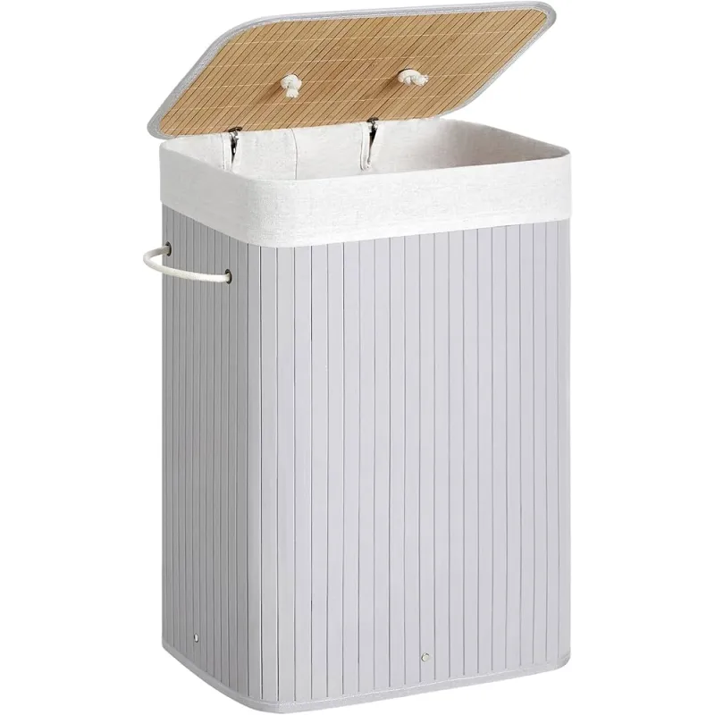 Košara za perilo GLAMUR 72 L / Siva