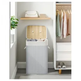 Košara za perilo GLAMUR 72 L / Siva