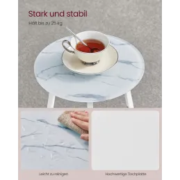 Stranska klubska mizica BORN / Beli marmor