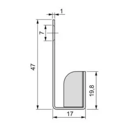 Stranski profil GOLA OVEN za mikrovalovno pečico 580 mm / antracit