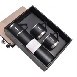 Oblikovalska termovka s 3 skodelicami, 500 ml / mat črna