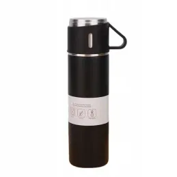 Oblikovalska termovka s 3 skodelicami, 500 ml / mat črna