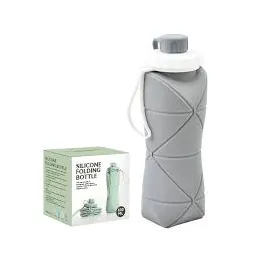 Silikonska steklenica za vodo FLEX 600 ml / Siva