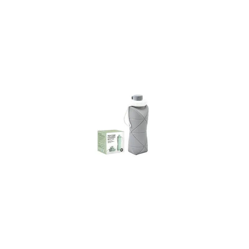 Silikonska steklenica za vodo FLEX 600 ml / Siva