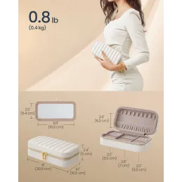 Potovalna dizajnerska škatlica za nakit BUGATI Mini / belo-zlata
