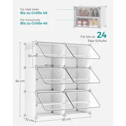 6-delni organizator za čevlje MODULAR FASHION / Bela