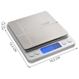Kuhinjska tehtnica 2 kg z zaslonom in posodami / Nerjavno jeklo