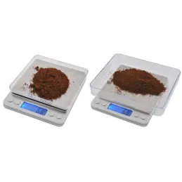 Kuhinjska tehtnica 2 kg z zaslonom in posodami / Nerjavno jeklo