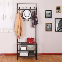 Stojalo za oblačila in čevlje START / Mat črna
