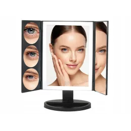 Kozmetično ogledalo z LED-osvetlitvijo ABSOLUNO / Mat črna