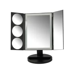 Kozmetično ogledalo z LED-osvetlitvijo ABSOLUNO / Mat črna