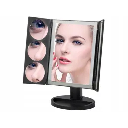 Kozmetično ogledalo z LED-osvetlitvijo ABSOLUNO / Mat črna