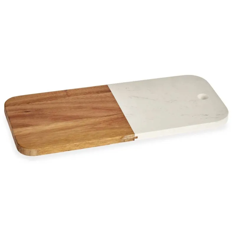 Rezalna deska MARBLE LUX / Naravni les + beli marmor