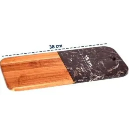 Rezalna deska MARBLE LUX / Naravni les + beli marmor