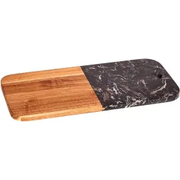 Rezalna deska MARBLE LUX / Naravni les + črni marmor