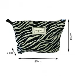 Kozmetična torbica ZEBRA / belo-črna