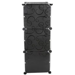 3-delni shranjevalni zaboj za čevlje MODULAR FASHION / Črna