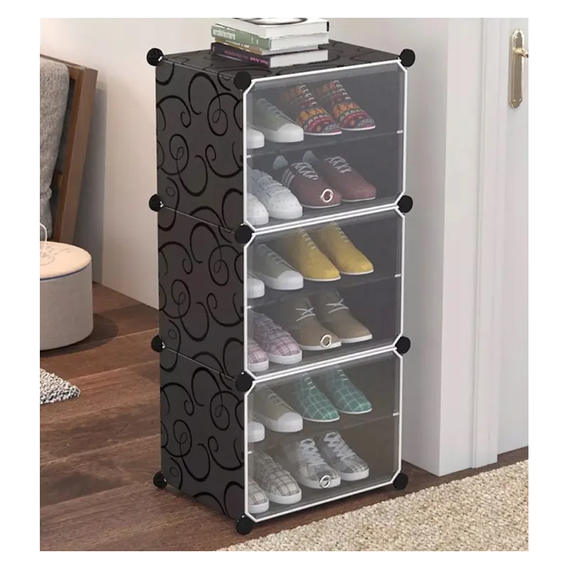 3-delni shranjevalni zaboj za čevlje MODULAR FASHION / Črna