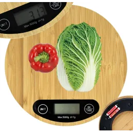 Kuhinjska tehtnica z LCD-zaslonom 5 kg OVAL / Bambusov les