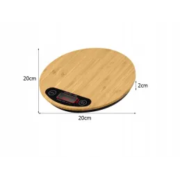 Kuhinjska tehtnica z LCD-zaslonom 5 kg OVAL / Bambusov les