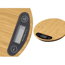 Kuhinjska tehtnica z LCD-zaslonom 5 kg OVAL / Bambusov les