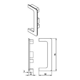 Komplet aluminijastih zaključkov za profile GOLIAN – C / Aluminij