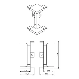 Zunanji 90° kotnik za profile GOLIAN – C / Aluminij