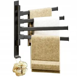 Stenski obešalnik za brisače TOWEL LUX / Mat črna
