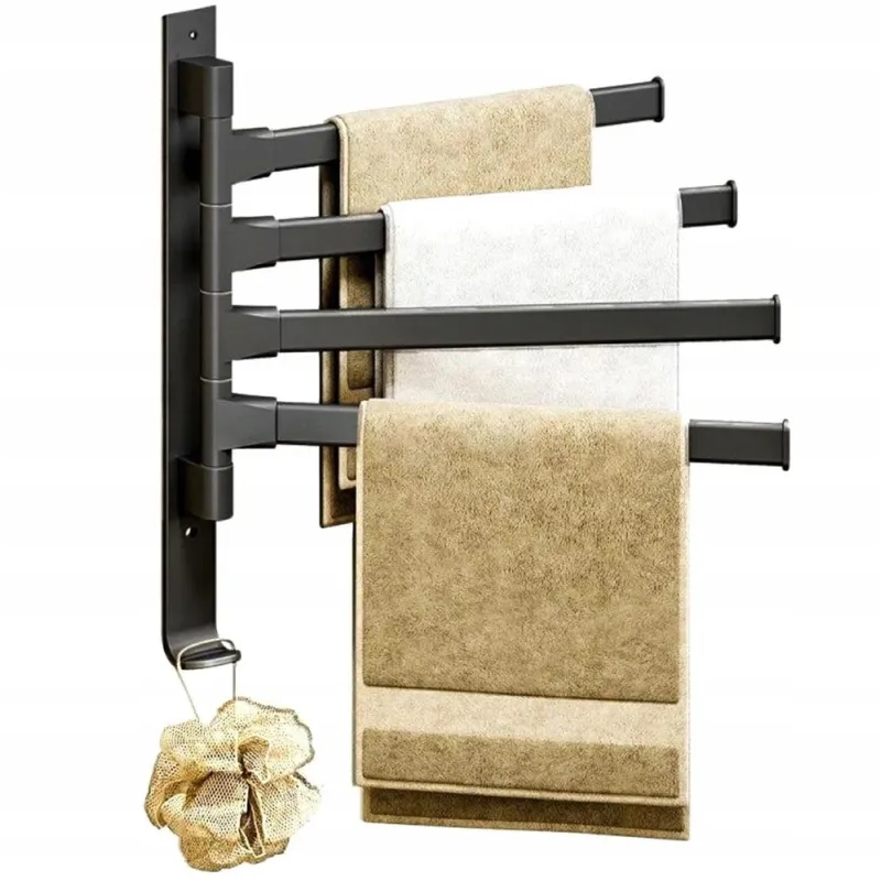 Stenski obešalnik za brisače TOWEL LUX / Mat črna