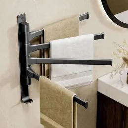 Stenski obešalnik za brisače TOWEL LUX / Mat črna