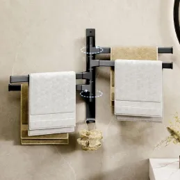 Stenski obešalnik za brisače TOWEL LUX / Mat črna