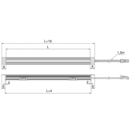 Vgradni aluminijasti profil z LED-trakom in pokrovčkom PYXIS / Mat črna