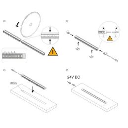 Vgradni aluminijasti profil z LED-trakom in pokrovčkom PYXIS / Mat črna