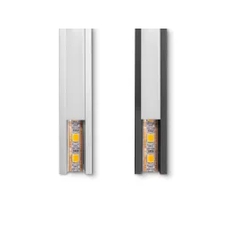 Vgradni aluminijasti profil z LED-trakom in pokrovčkom PYXIS / Mat črna