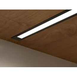 Vgradni aluminijasti profil z LED-trakom in pokrovčkom PYXIS / Mat črna